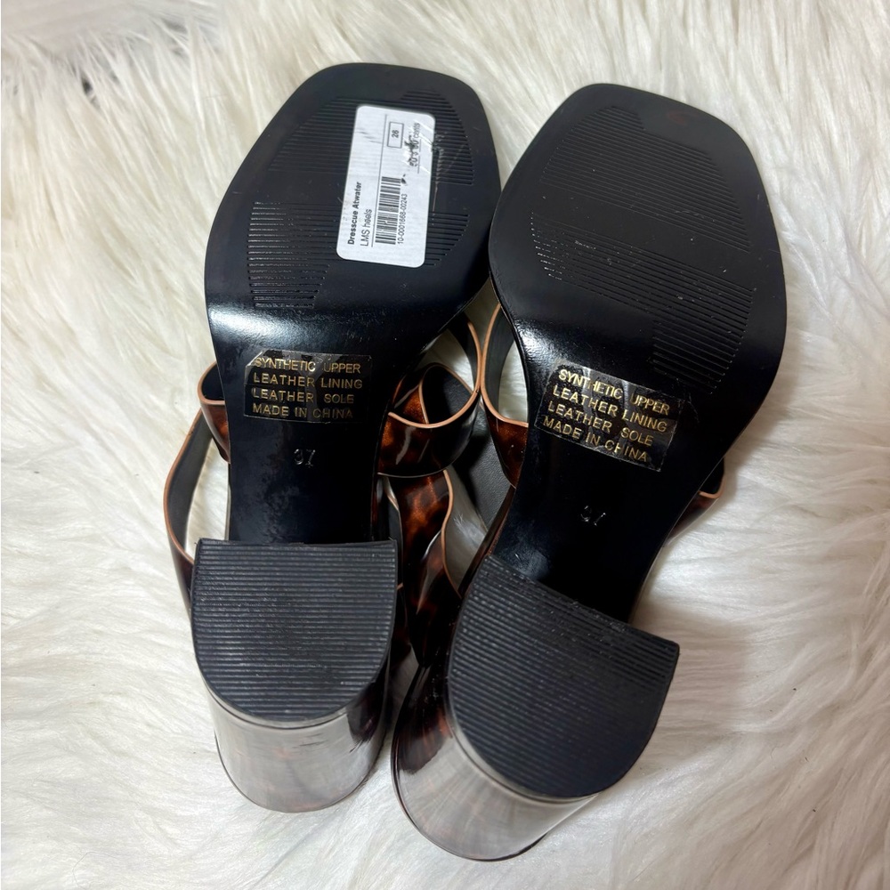 LMS Tortoise Shell Block Heel Sandals - Picture 6 of 7